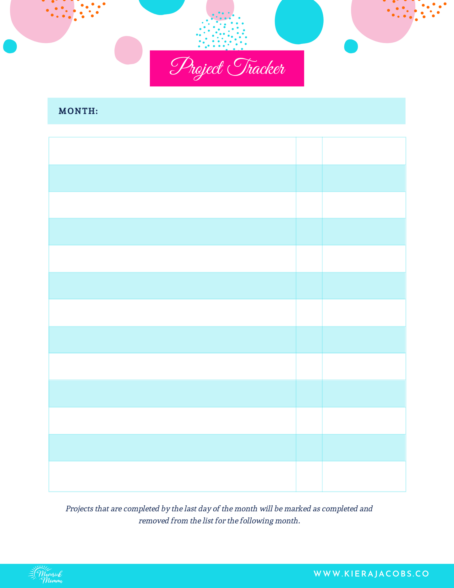 Home Project Management Planner Printable