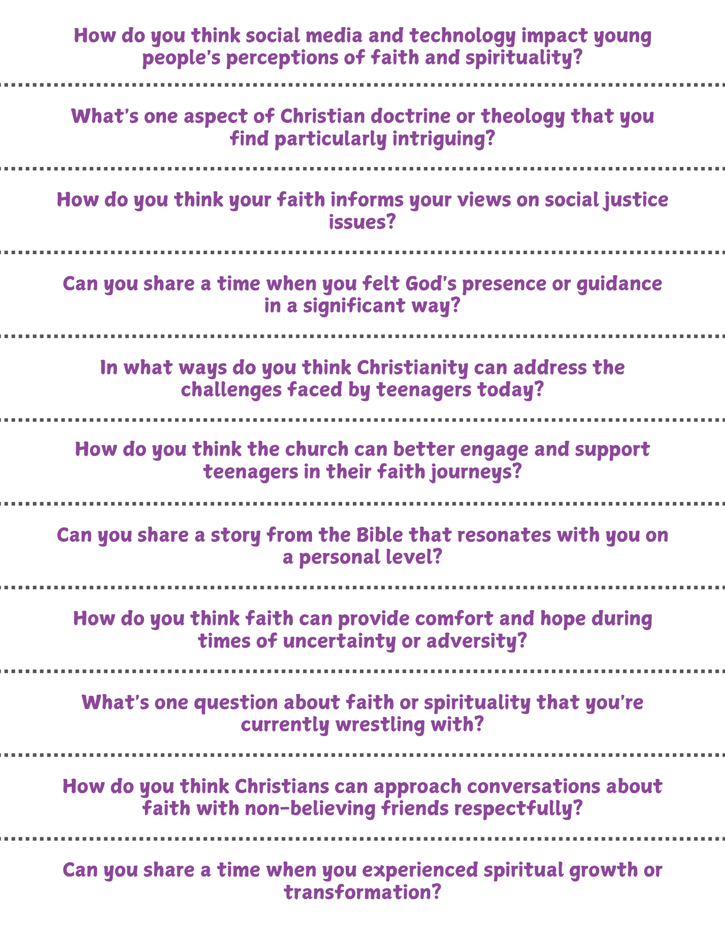 99 Faith-Based Conversation Starters Teens