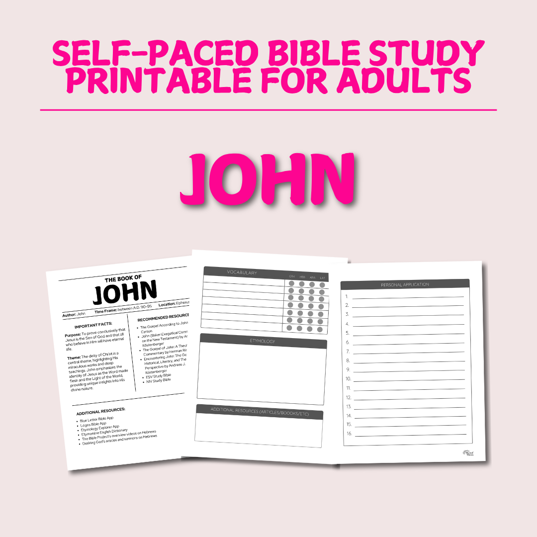 John Self-Paced Bible Study Printable