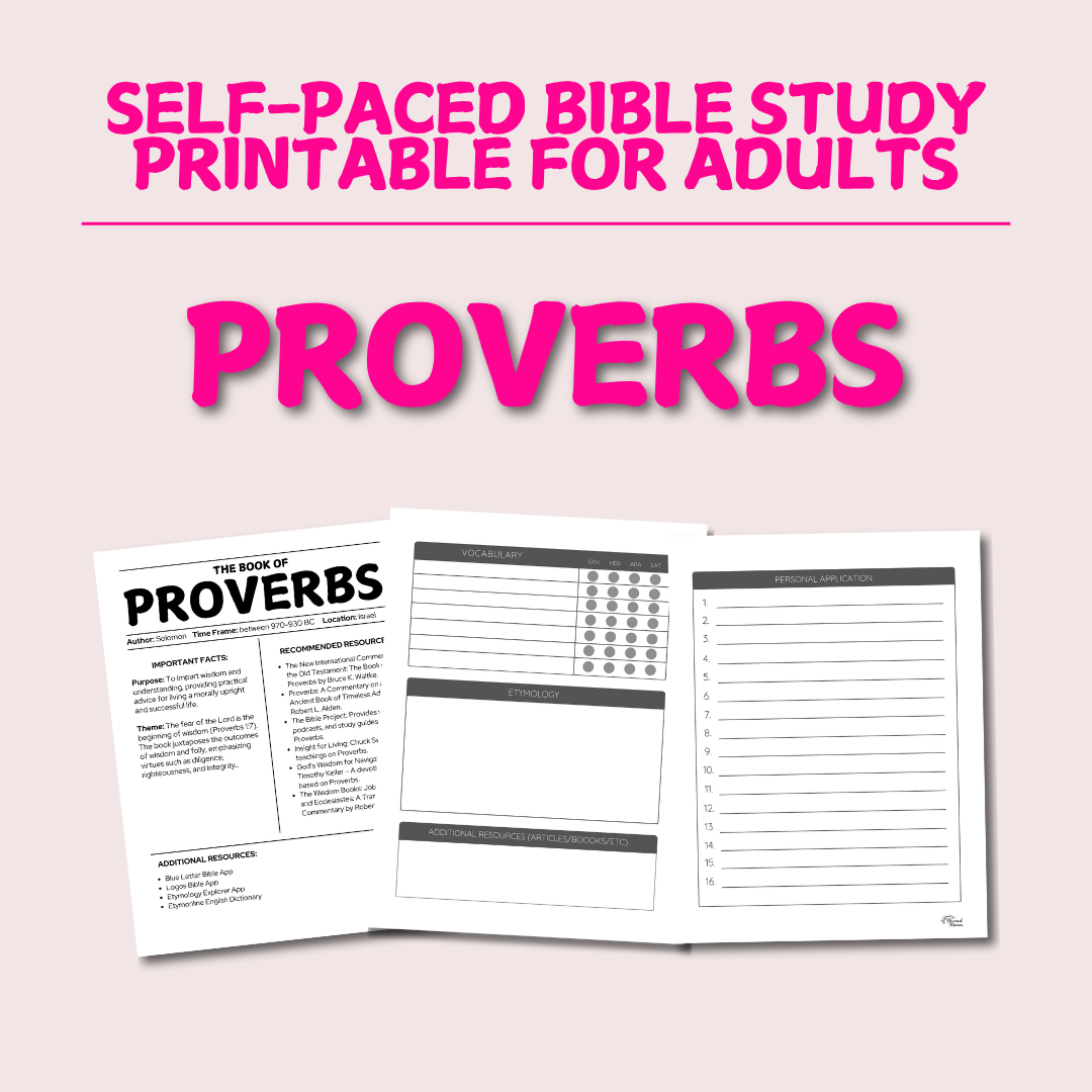 Proverbs Self-Paced Bible Study Printable