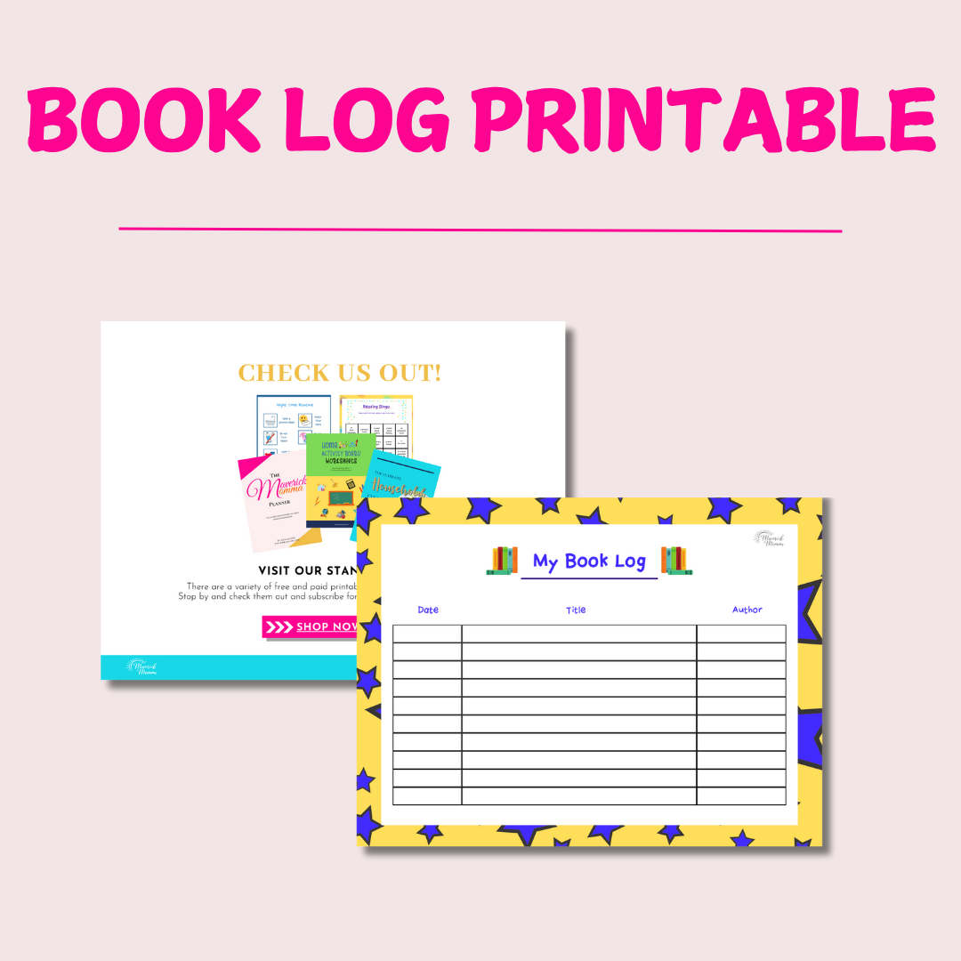 Book Log Printable for School-Aged Children (K-5)