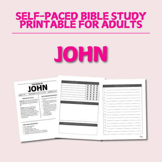 John Self-Paced Bible Study Printable