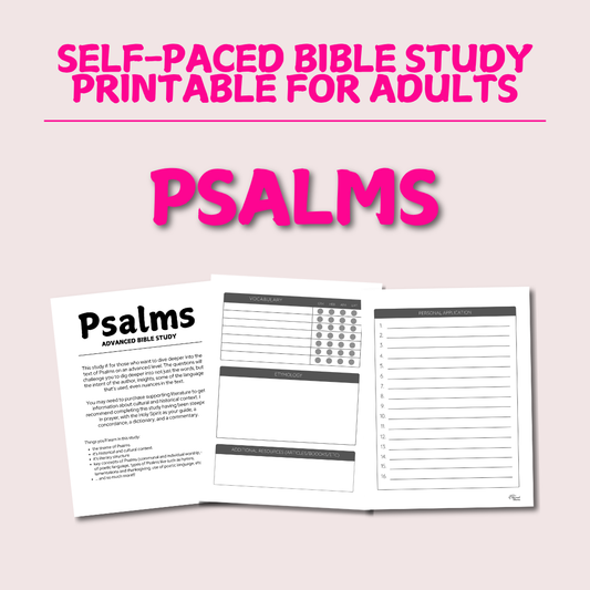 Psalms Self-Paced Bible Study Printable