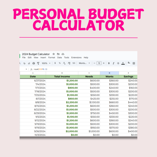 Personal Finance Tracker & Calculator
