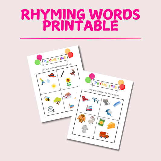 Rhyming Words Printable